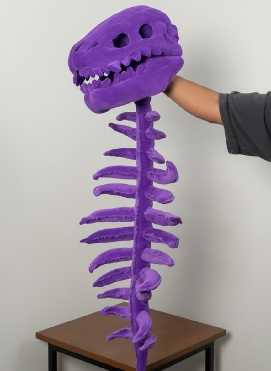 Peluche dinosaurio esquelético DinoHuesitos tamaño completo, ideal para niños y coleccionistas