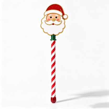 Close-up of JingleTap card wand with card inserted, ready for tap-to-pay checkout